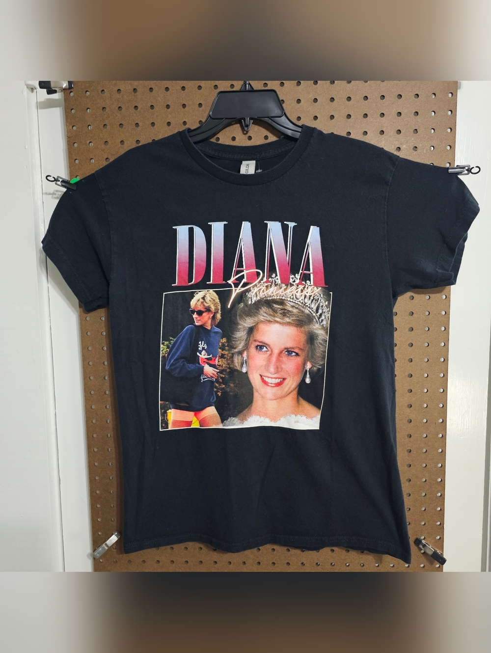 Princess Diana Unisex Sz Medium Black Graphic T-shirt